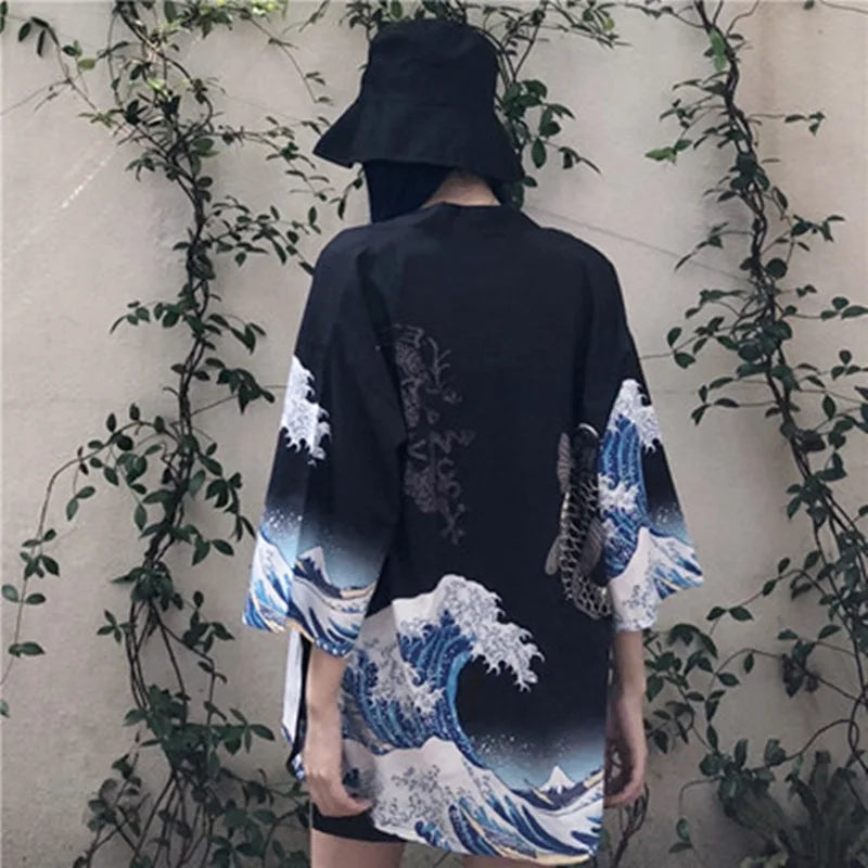 Women'S Kimono Cardigan Japanese Clothing Shirt Haori Obi Yukata Female Beach Summer Kimono For Women Cosplay Shirt   11312