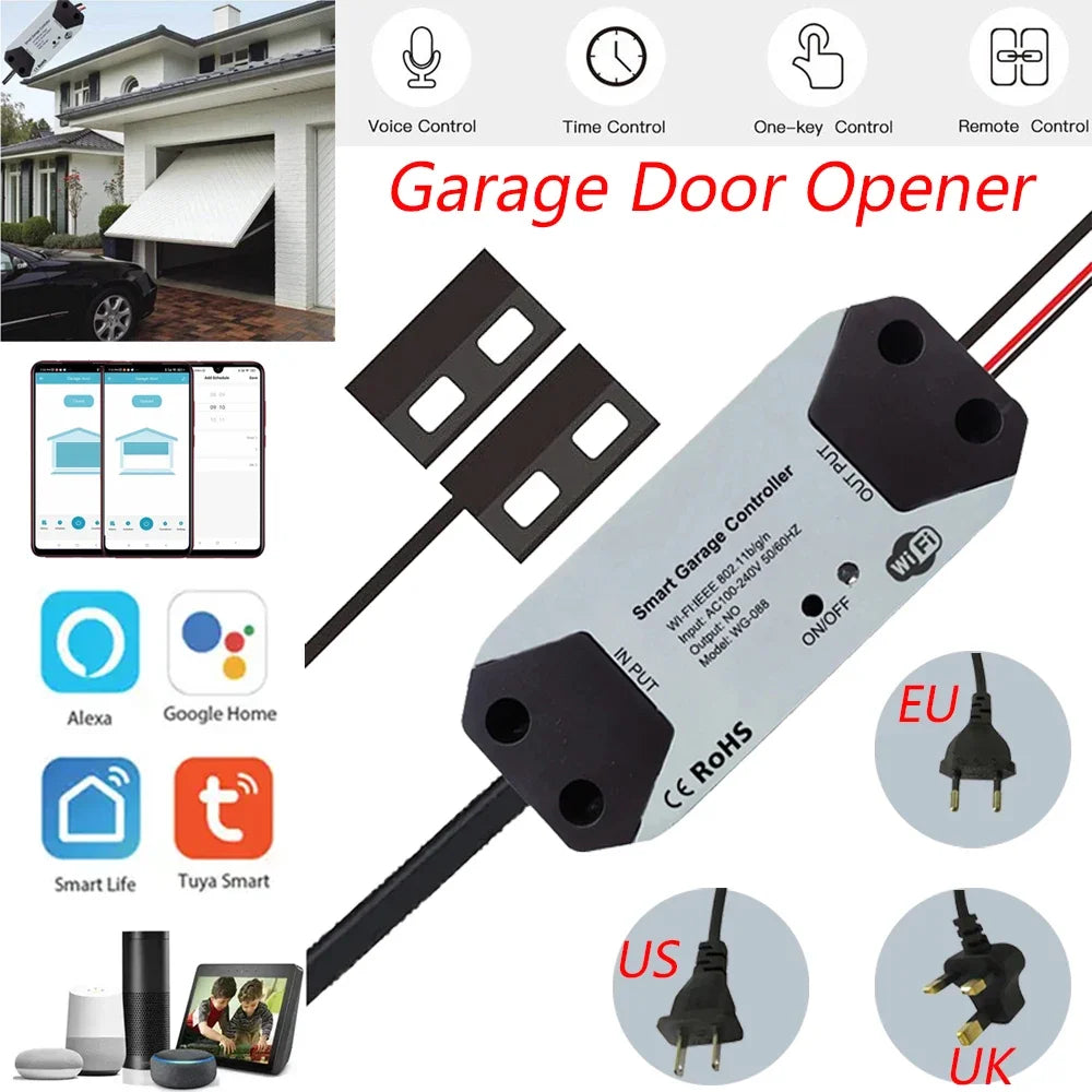 Easily add WIFI Smart Garage Door Opener Controller APP Voice Control Intelligent Switch Work With Alexa Echo Google Home Smart Life